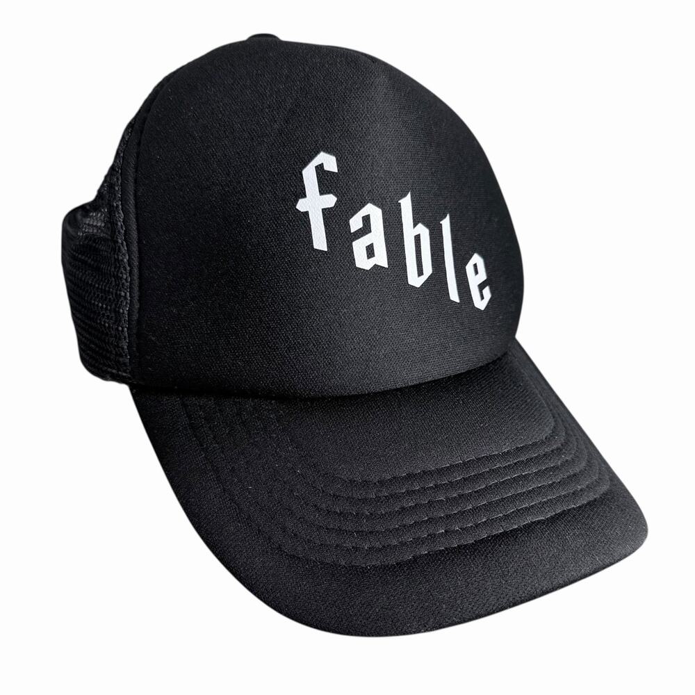 Fable Black Trucker Hat Snapback Mesh Cap Unisex OSFM